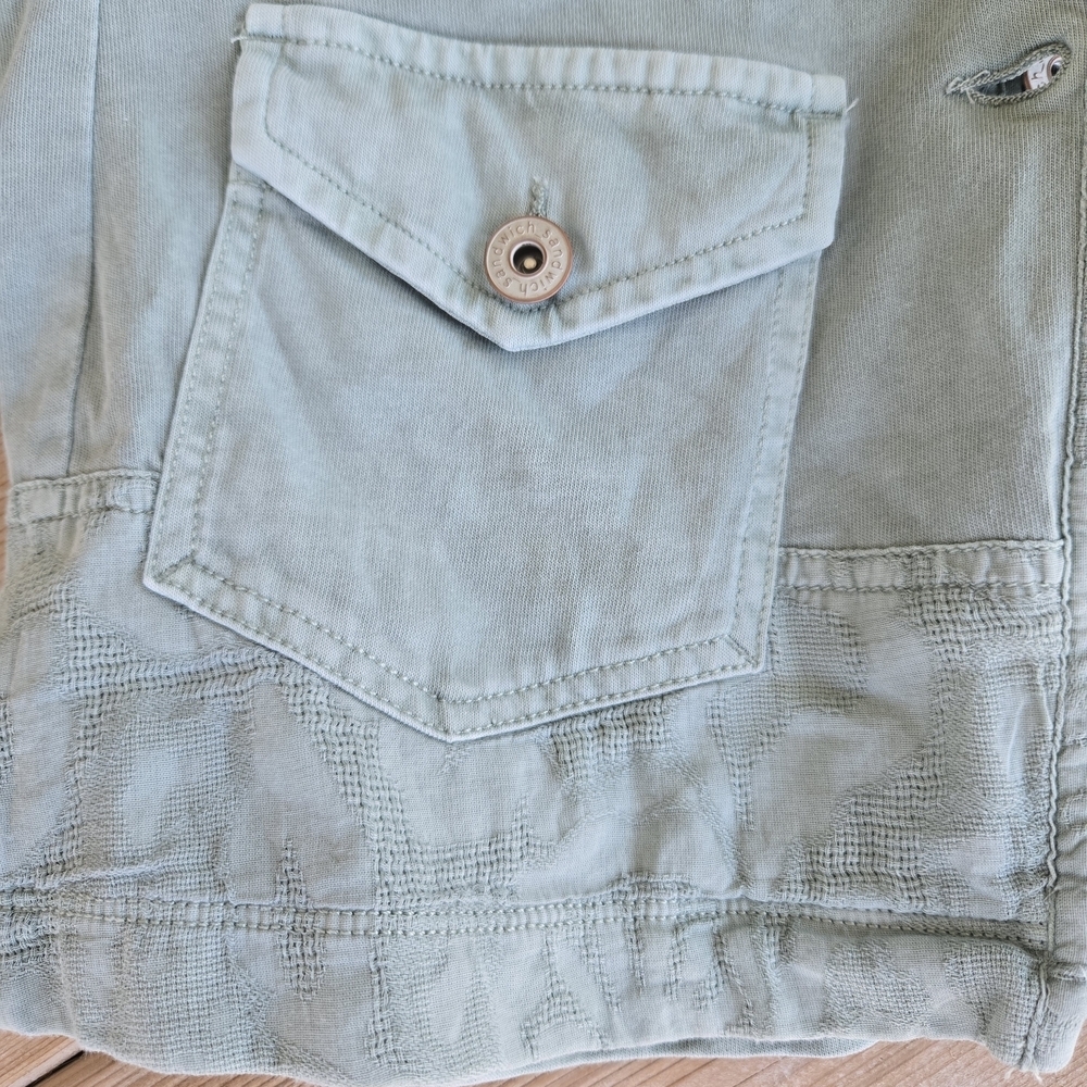 Sandwich Women's Green Thin Shirt Blazer Jacket Pretty Detail Size Small - Picture 11 of 11